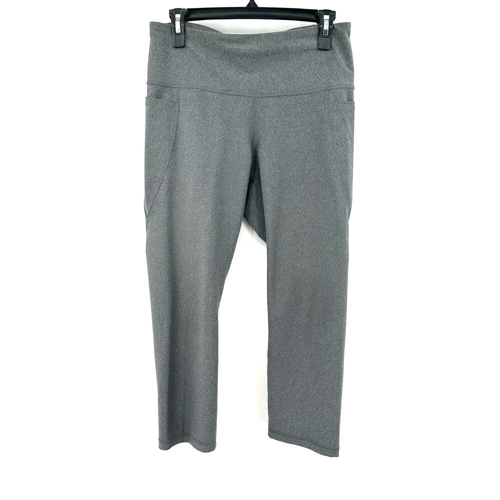 Old Navy Active Size Large Leggings Gray High Rise Go Dry Powersoft Activewear